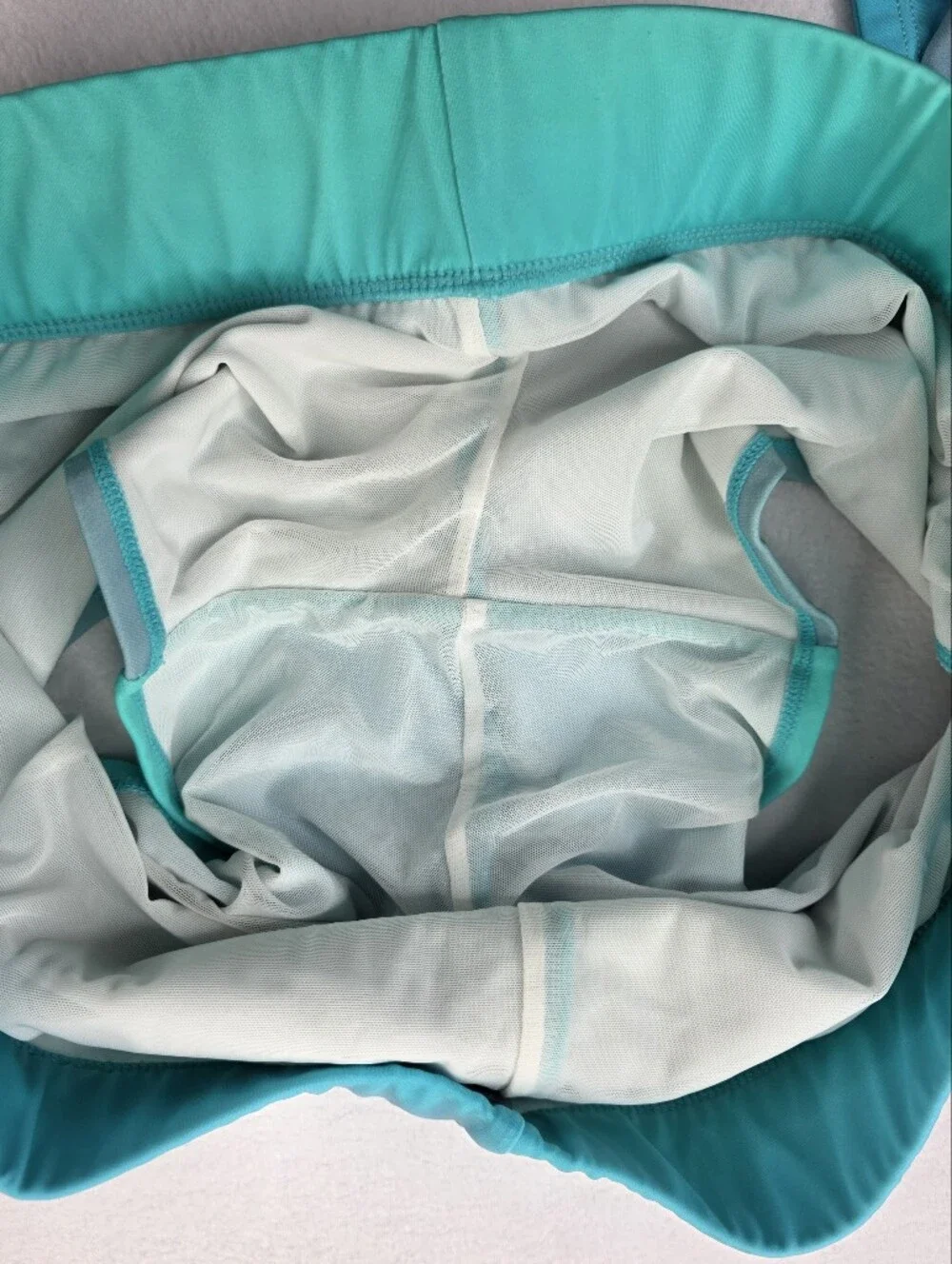 Torrid Set Aqua Seaside Gradient Rash Guard + Lattice-Side Swim Shorts 3731-CU